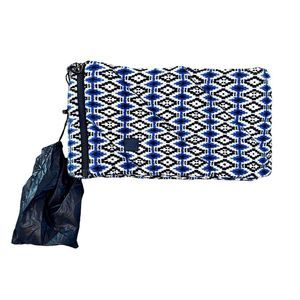 Bogner Blue and Black Patterned Scarf